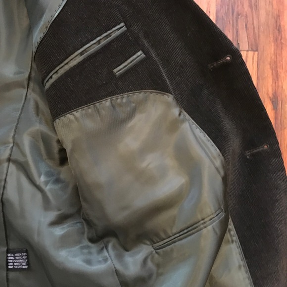 Alan Flusser Corduroy Men's Blazer Size 44R Sports Coat‎ Jacket Dark Green/Brown - Picture 6 of 12